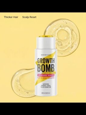 Growth Bomb Supercharge Shampoo Hair & Scalp Cleanse Boosted With Caffeine